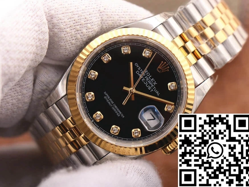 M126233-0021 Black Factory Rolex Dial Diamond EW Datejust 0321